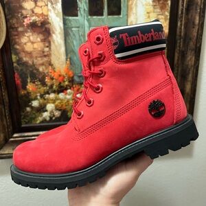 Timberland Red Lace-Up Boots